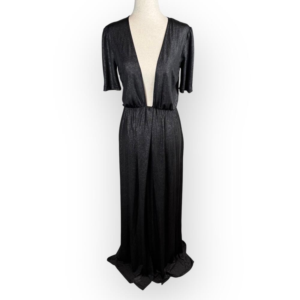 Reformation Silver Black Metallic Adeline Maxi Dress Size XS NYE Formal Wedding